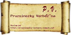 Pruzsinszky Verbéna névjegykártya
